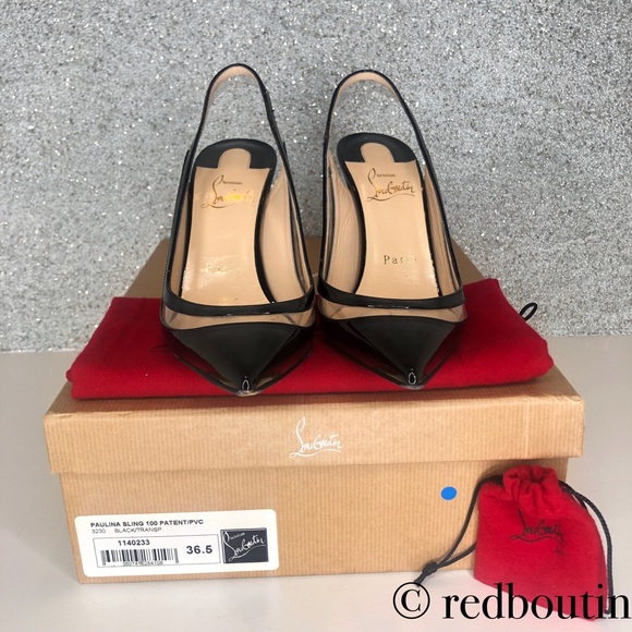 Christian Louboutin Paulina Patent & PVC Slingback - Picture 4 of 7